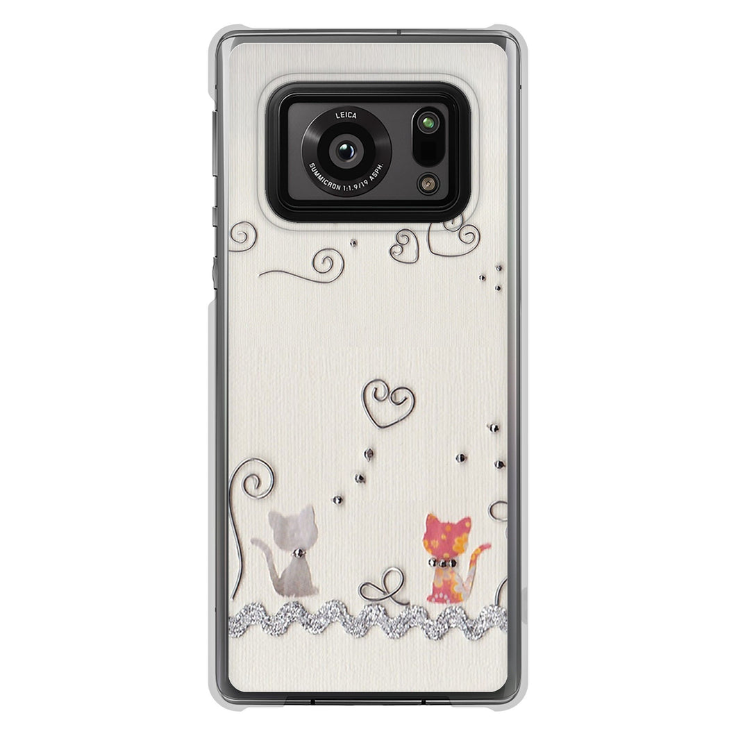 AQUOS R6 SH-51B 高画質仕上げ 背面印刷 ハードケース クラフト写真ネコ