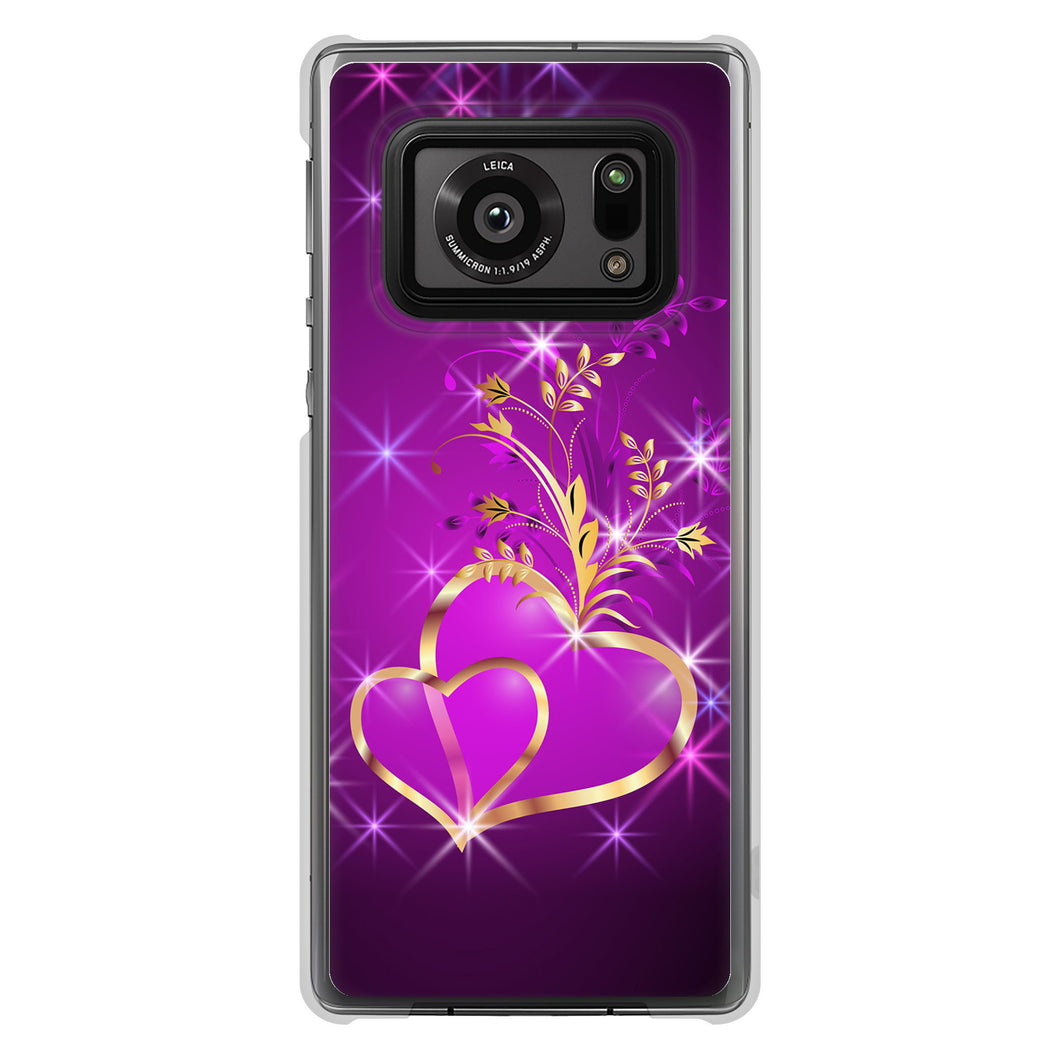AQUOS R6 SH-51B 高画質仕上げ 背面印刷 ハードケース きらめきハート