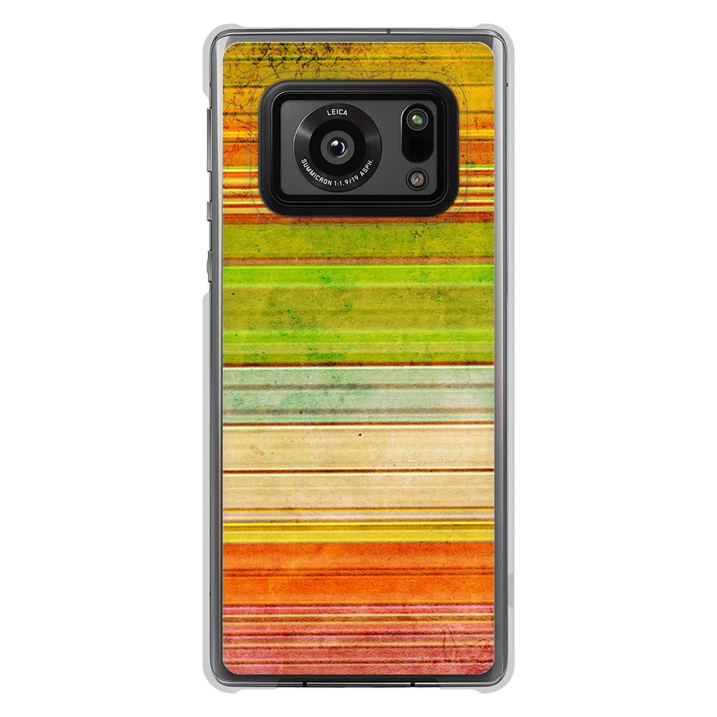 AQUOS R6 SH-51B 高画質仕上げ 背面印刷 ハードケース 【1324 ビンテージボーダー(色彩)】