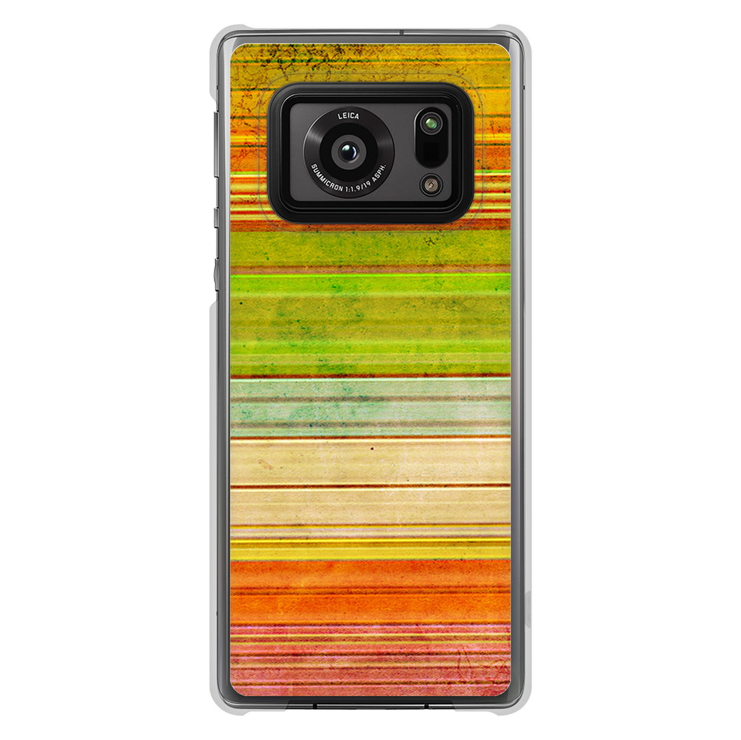 AQUOS R6 SH-51B 高画質仕上げ 背面印刷 ハードケース 【1324 ビンテージボーダー(色彩)】