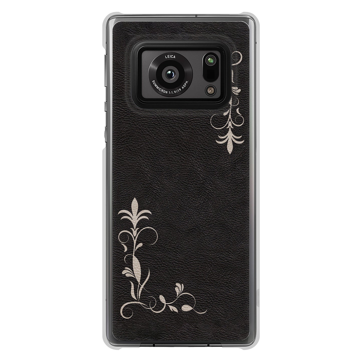 AQUOS R6 SH-51B 高画質仕上げ 背面印刷 ハードケース 【EK825 レザー風グラスフレーム】