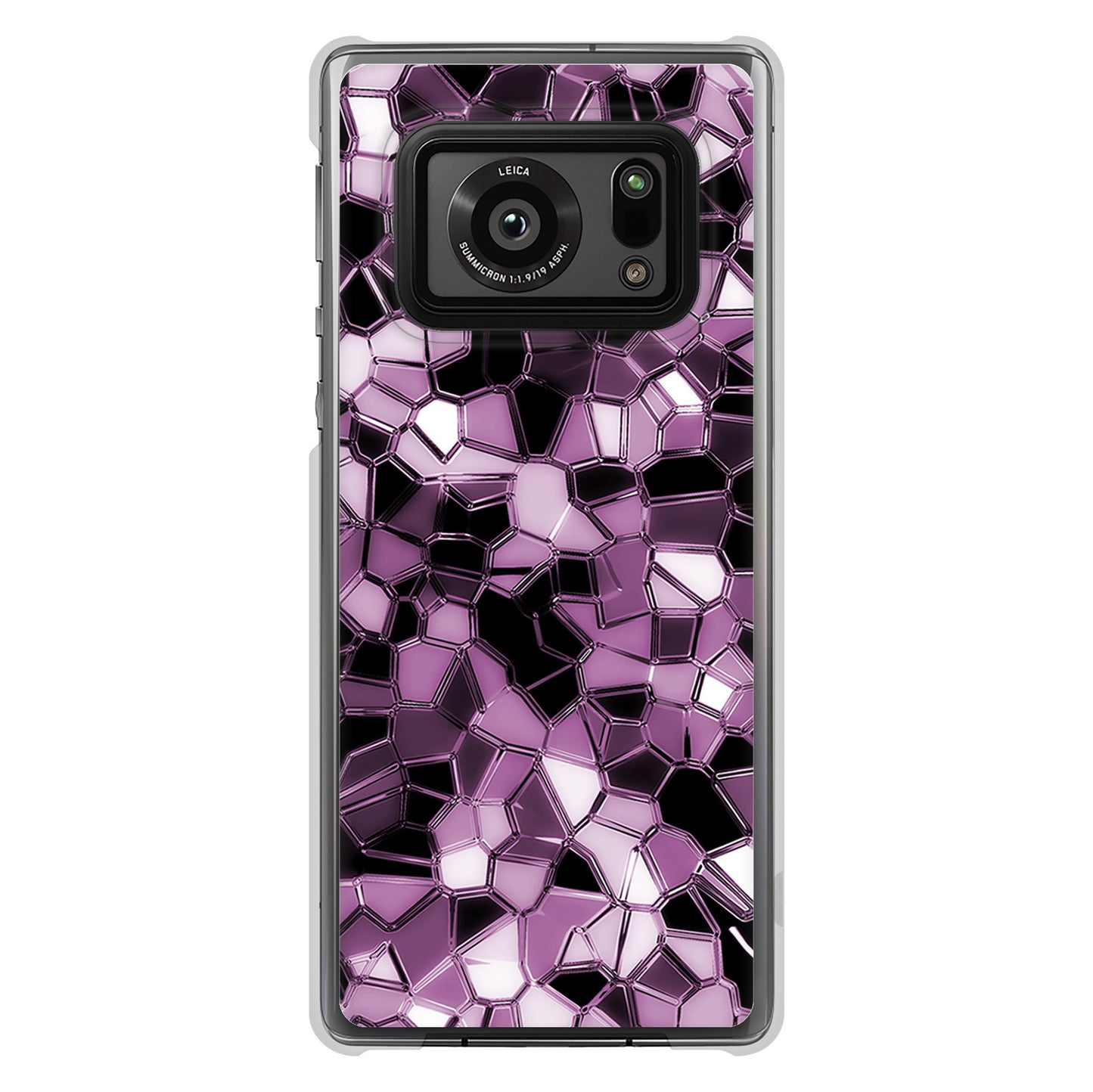 AQUOS R6 SH-51B 高画質仕上げ 背面印刷 ハードケース 【EK837 テクニカルミラーパープル】