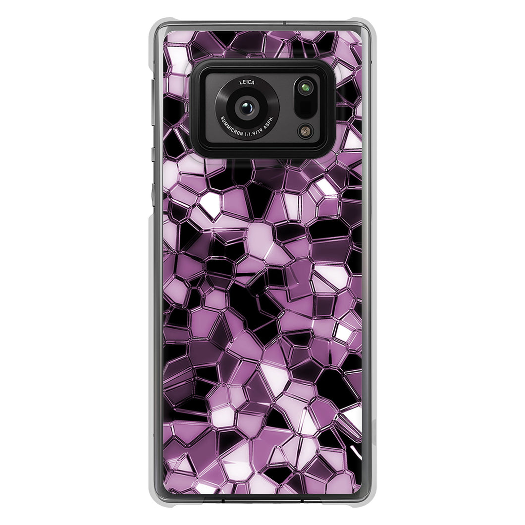 AQUOS R6 SH-51B 高画質仕上げ 背面印刷 ハードケース 【EK837 テクニカルミラーパープル】