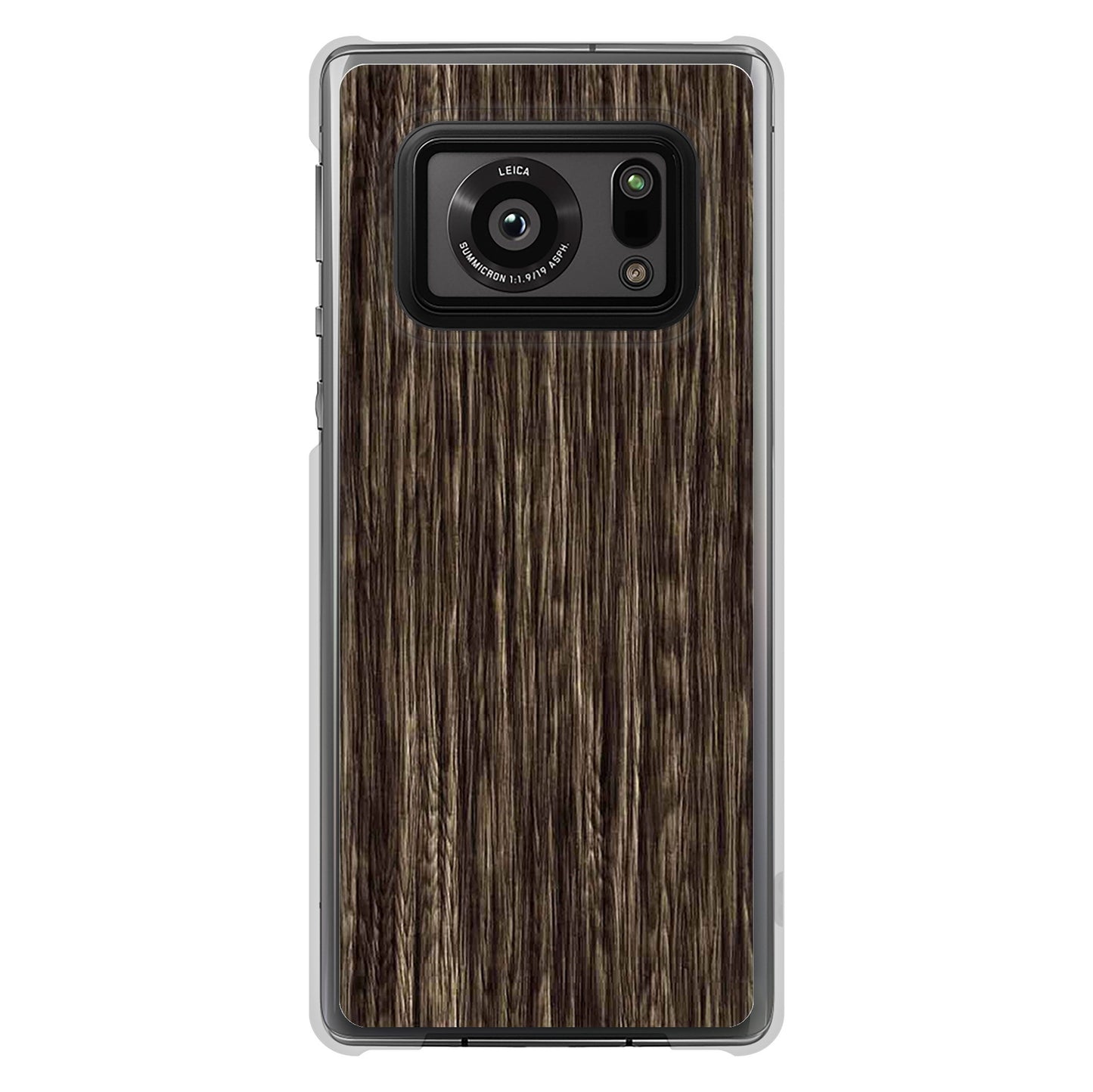 AQUOS R6 SH-51B 高画質仕上げ 背面印刷 ハードケース 【EK848 木目ダークブラウン】