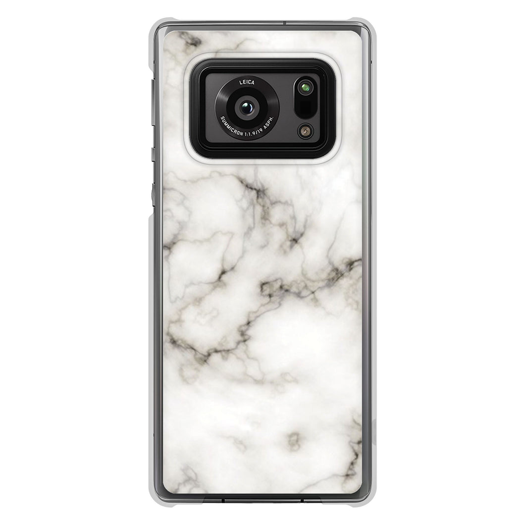 AQUOS R6 SH-51B 高画質仕上げ 背面印刷 ハードケース 大理石BK