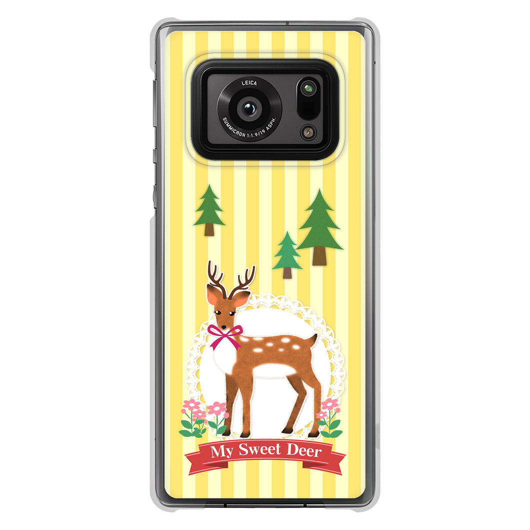 AQUOS R6 SH-51B 高画質仕上げ 背面印刷 ハードケース 【SC826 森の鹿】