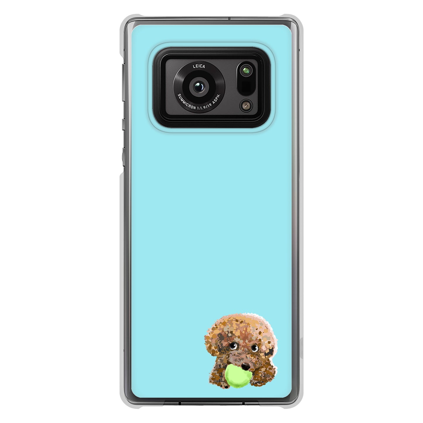 AQUOS R6 SH-51B 高画質仕上げ 背面印刷 ハードケース トイプードル&ボール