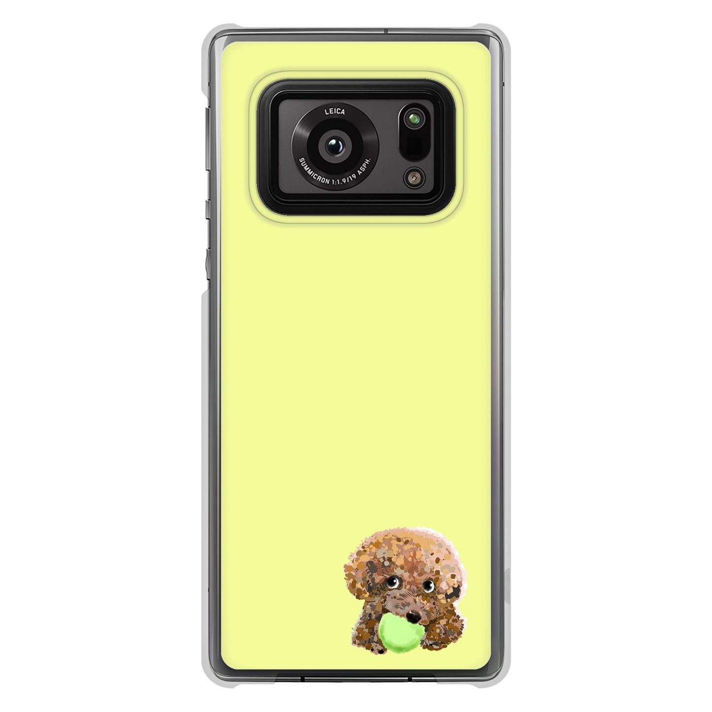 AQUOS R6 SH-51B 高画質仕上げ 背面印刷 ハードケース トイプードル&ボール