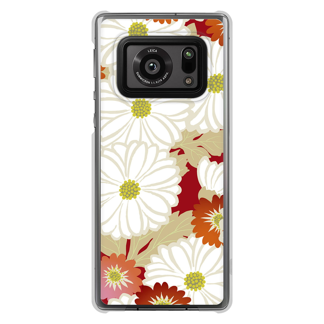 AQUOS R6 SH-51B 高画質仕上げ 背面印刷 ハードケース 和花柄