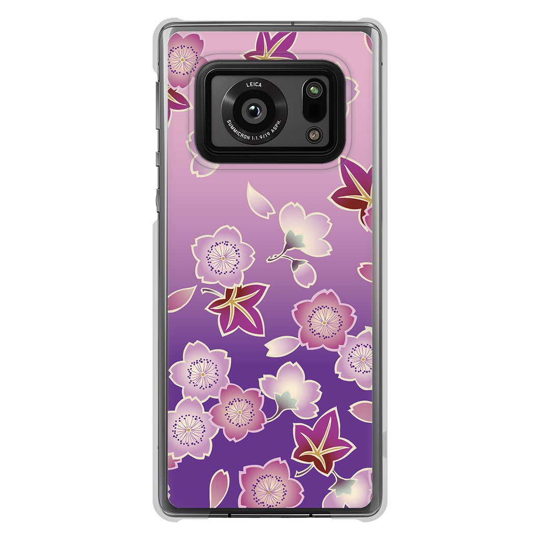 AQUOS R6 SH-51B 高画質仕上げ 背面印刷 ハードケース 和花柄