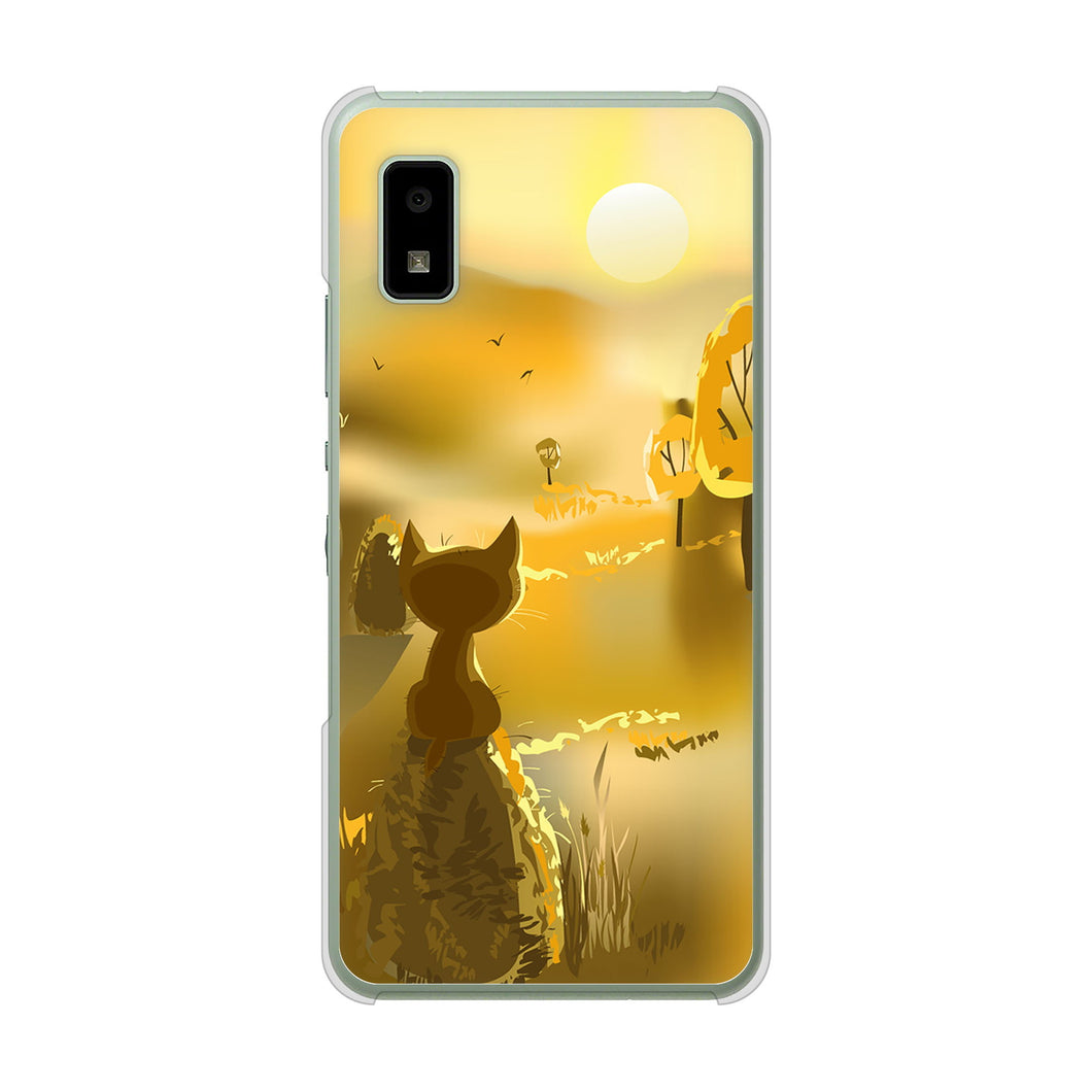 AQUOS wish2 SH-51C docomo 高画質仕上げ 背面印刷 ハードケース 【400 たそがれの猫】
