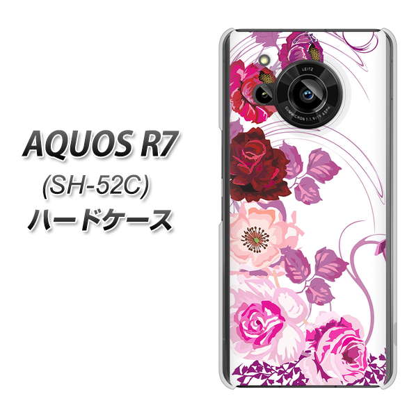 AQUOS R7 SH-52C docomo 高画質仕上げ 背面印刷 ハードケース【116 6月のバラ】