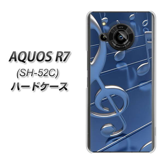 AQUOS R7 SH-52C docomo 高画質仕上げ 背面印刷 ハードケース【286 3D 音符】