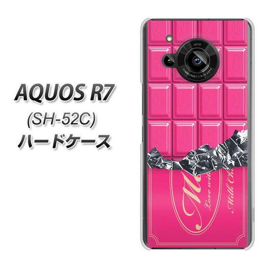 AQUOS R7 SH-52C docomo 高画質仕上げ 背面印刷 ハードケース【555 板チョコ?ストロベリー】