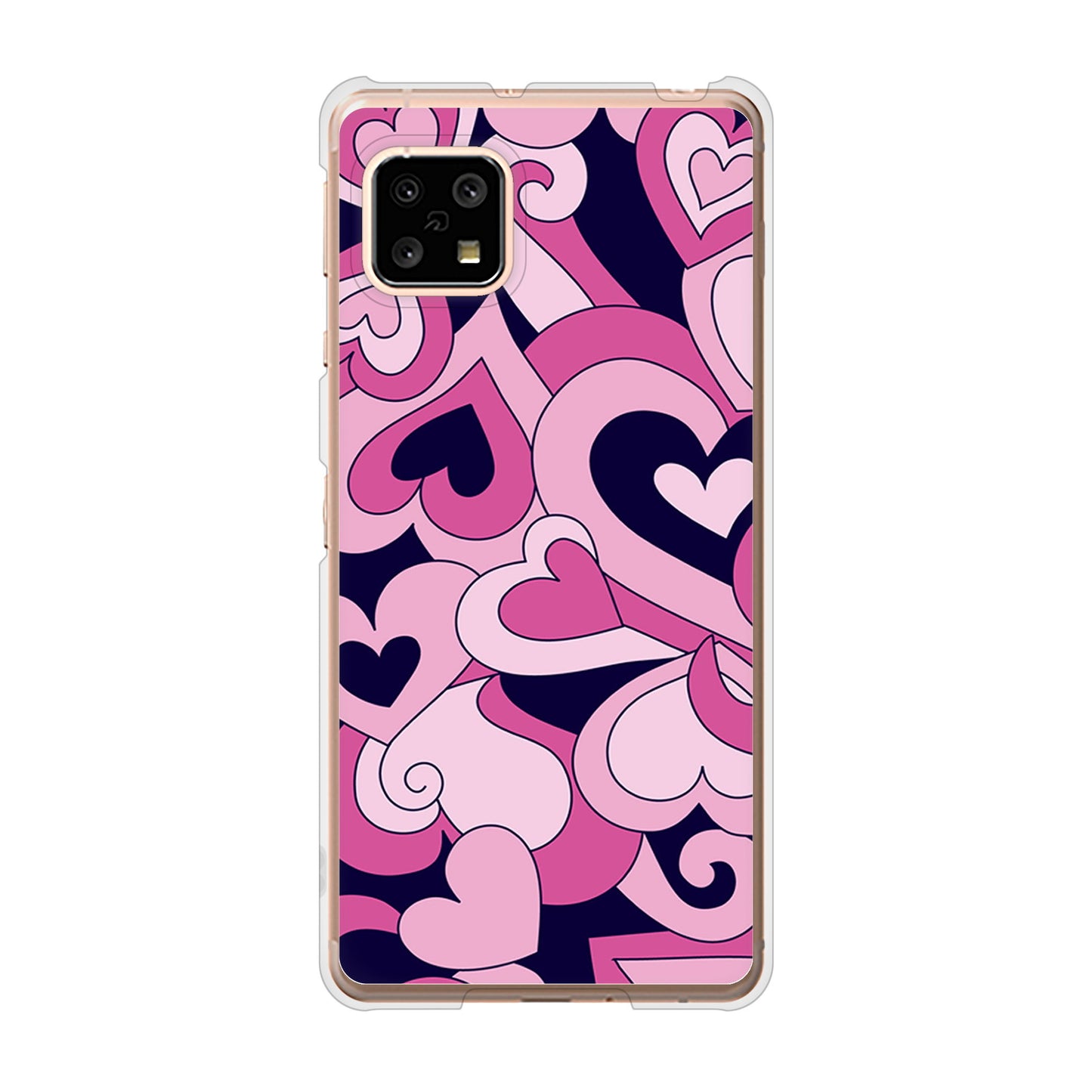 AQUOS sense5G SH-53A docomo 高画質仕上げ 背面印刷 ハードケース プリティハート