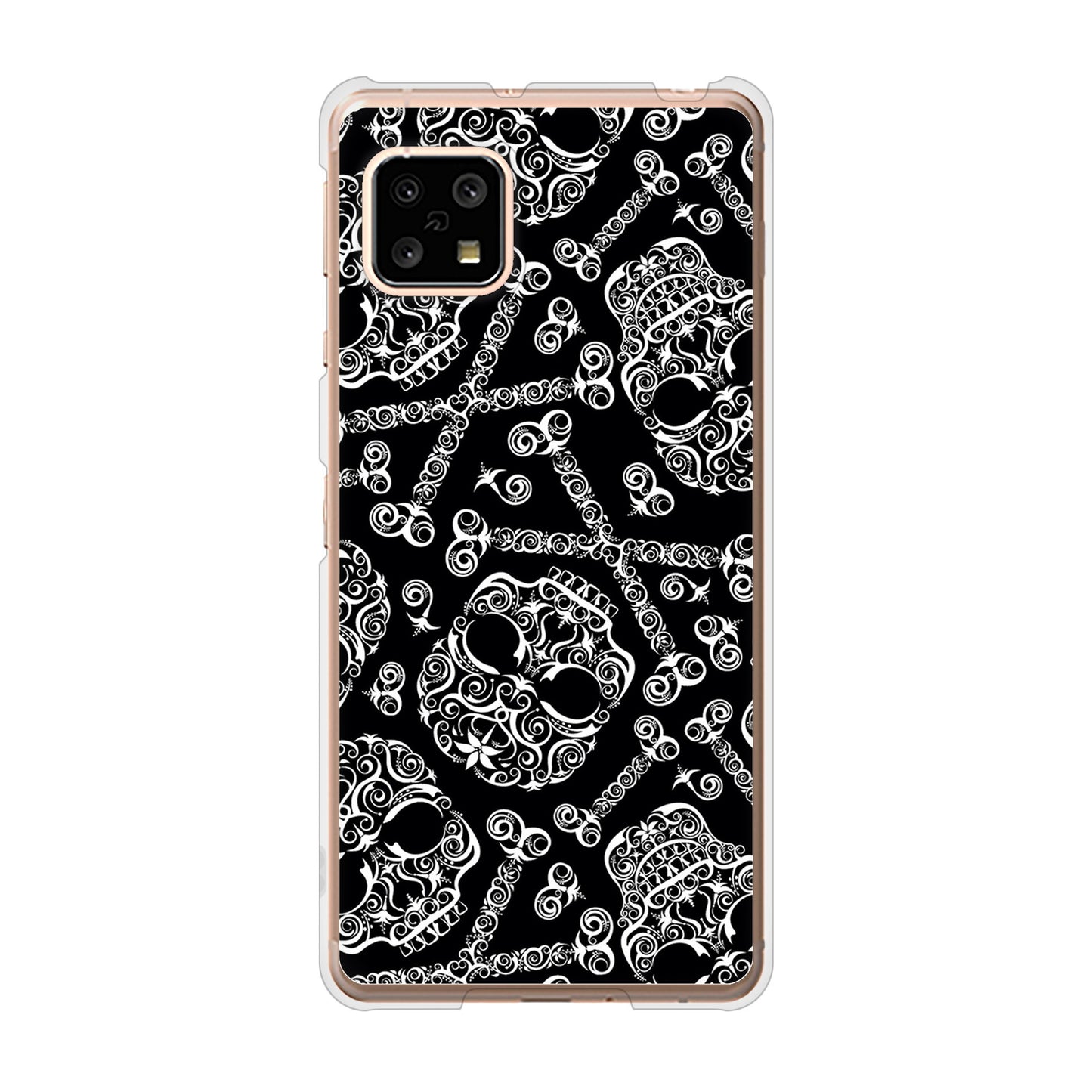 AQUOS sense5G SH-53A docomo 高画質仕上げ 背面印刷 ハードケース 【363 ドクロの刺青】