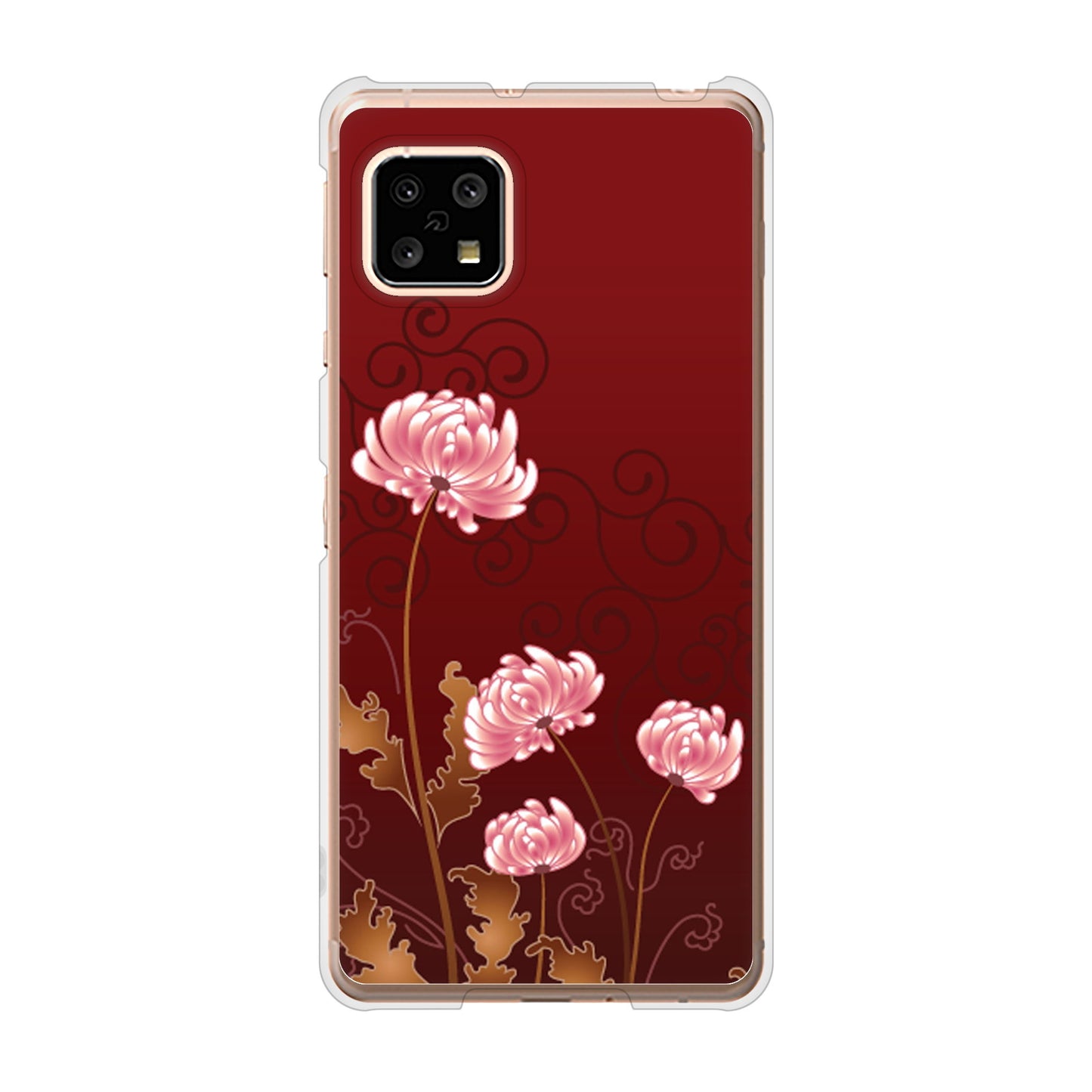 AQUOS sense5G SH-53A docomo 高画質仕上げ 背面印刷 ハードケース 【375 優美な菊】