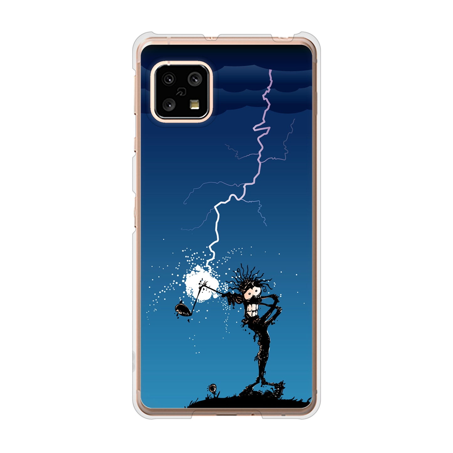 AQUOS sense5G SH-53A docomo 高画質仕上げ 背面印刷 ハードケース 【417 ゴルファーの苦難】