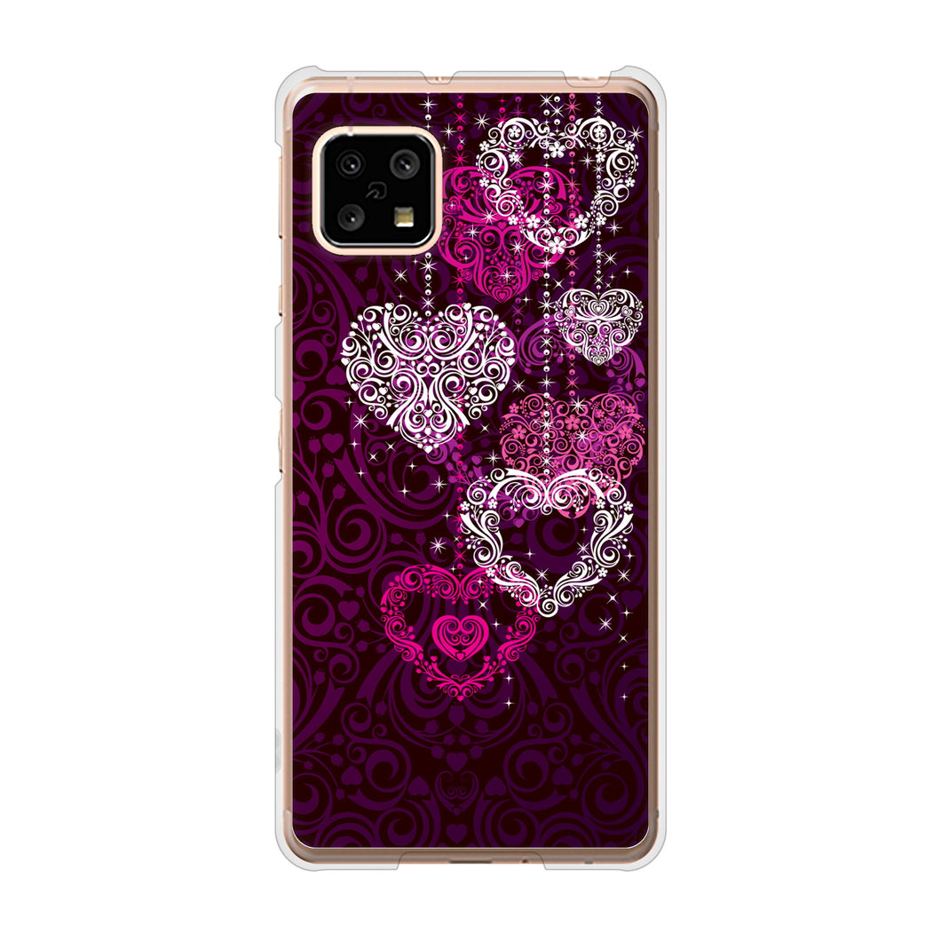 AQUOS sense5G SH-53A docomo 高画質仕上げ 背面印刷 ハードケース きらめきハート