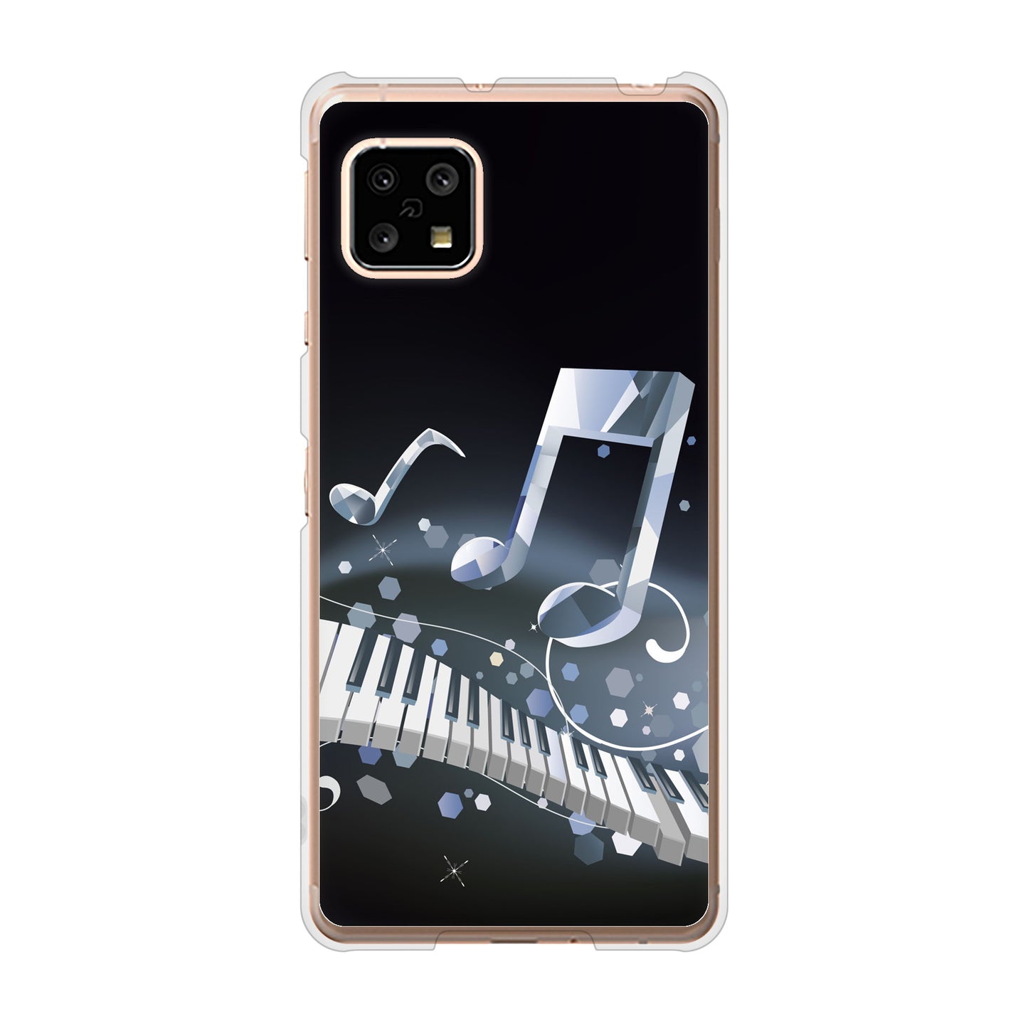 AQUOS sense5G SH-53A docomo 高画質仕上げ 背面印刷 ハードケース 音符
