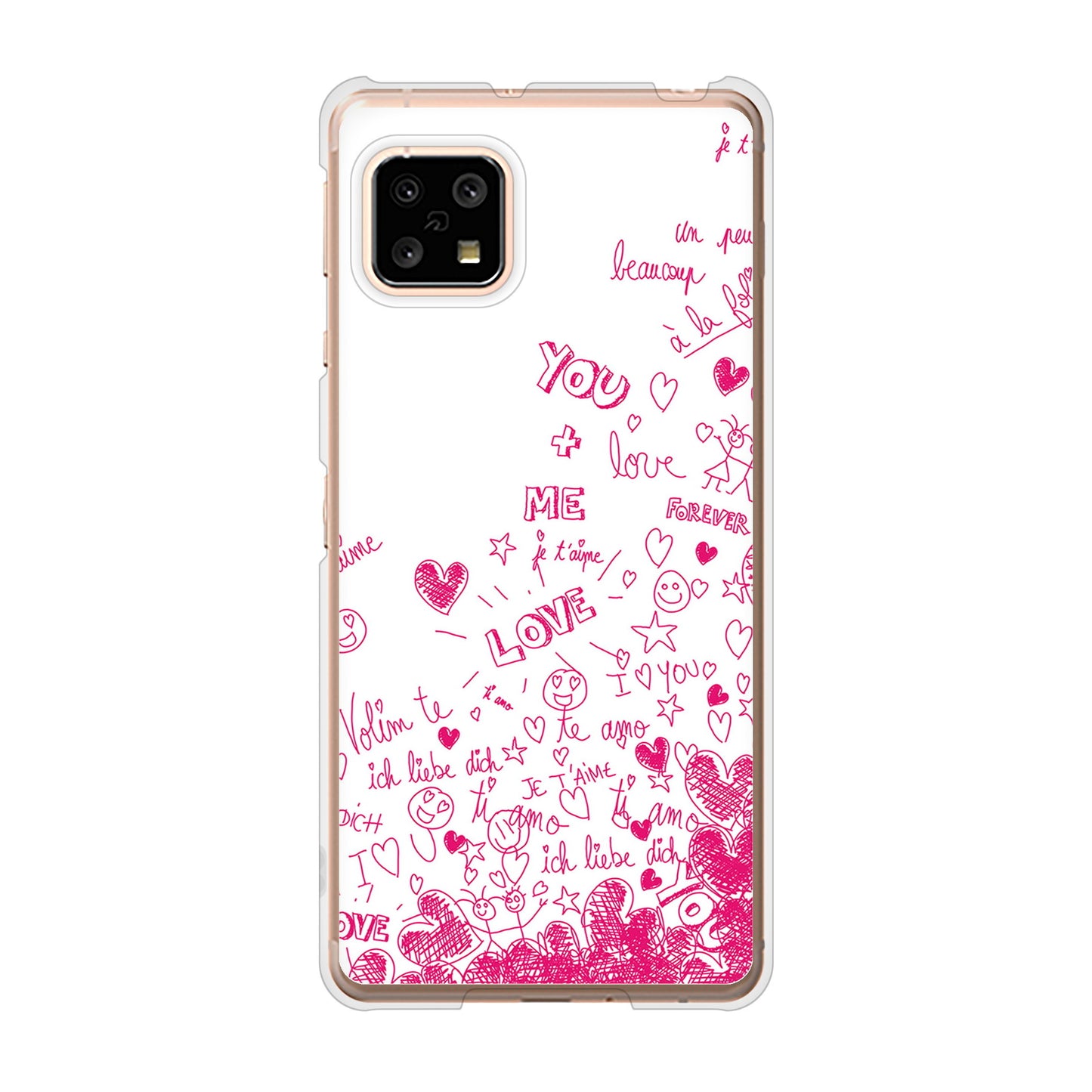 AQUOS sense5G SH-53A docomo 高画質仕上げ 背面印刷 ハードケース プリティハート