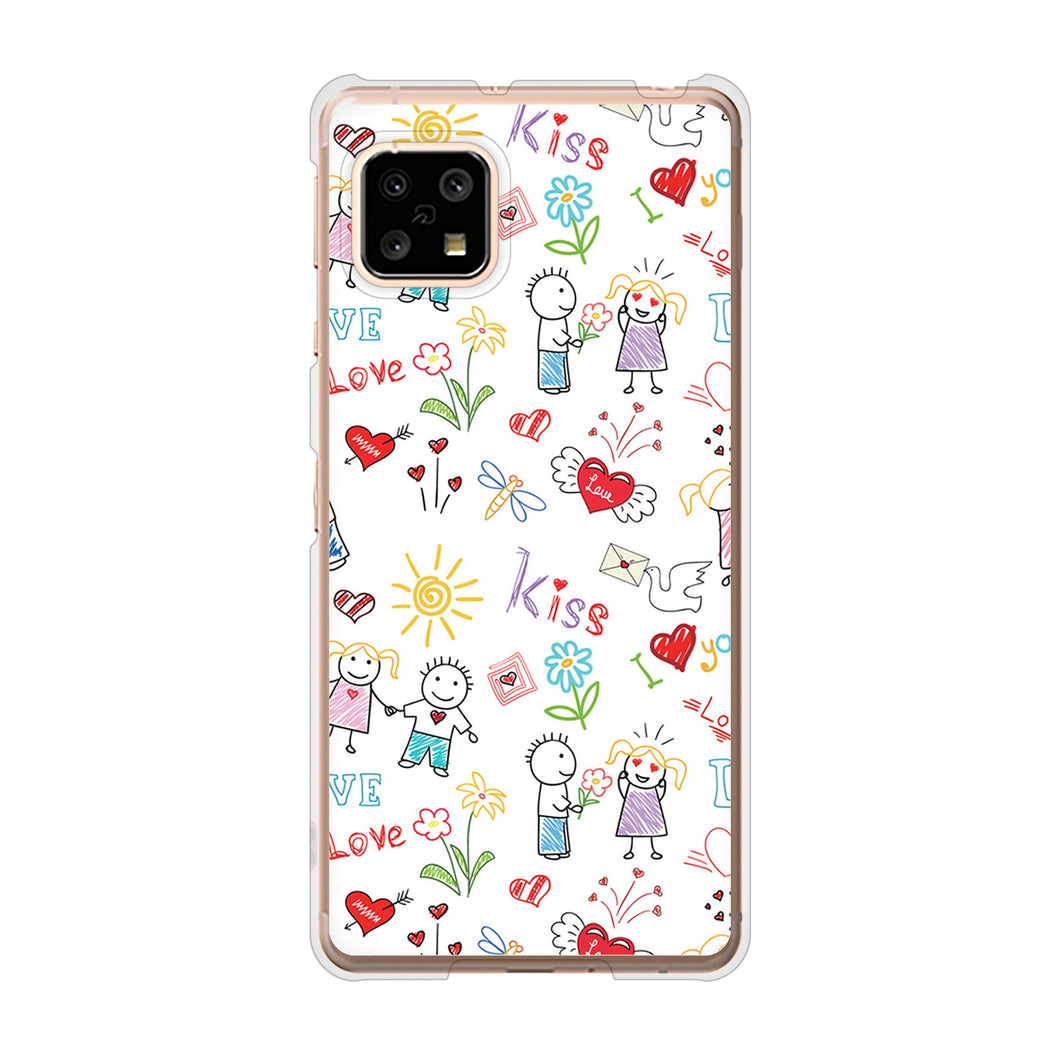 AQUOS sense5G SH-53A docomo 高画質仕上げ 背面印刷 ハードケース カップル&ファミリー