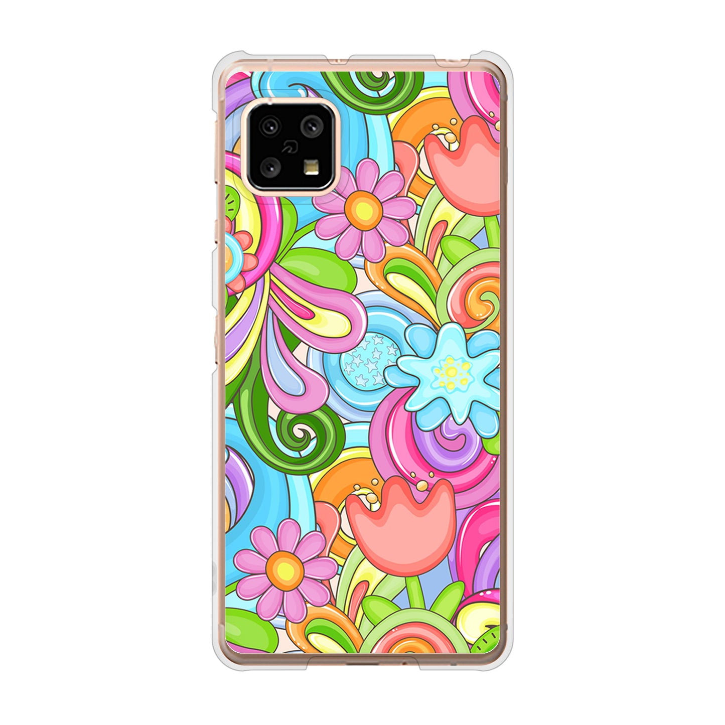 AQUOS sense5G SH-53A docomo 高画質仕上げ 背面印刷 ハードケース 【713 ミラクルフラワー】
