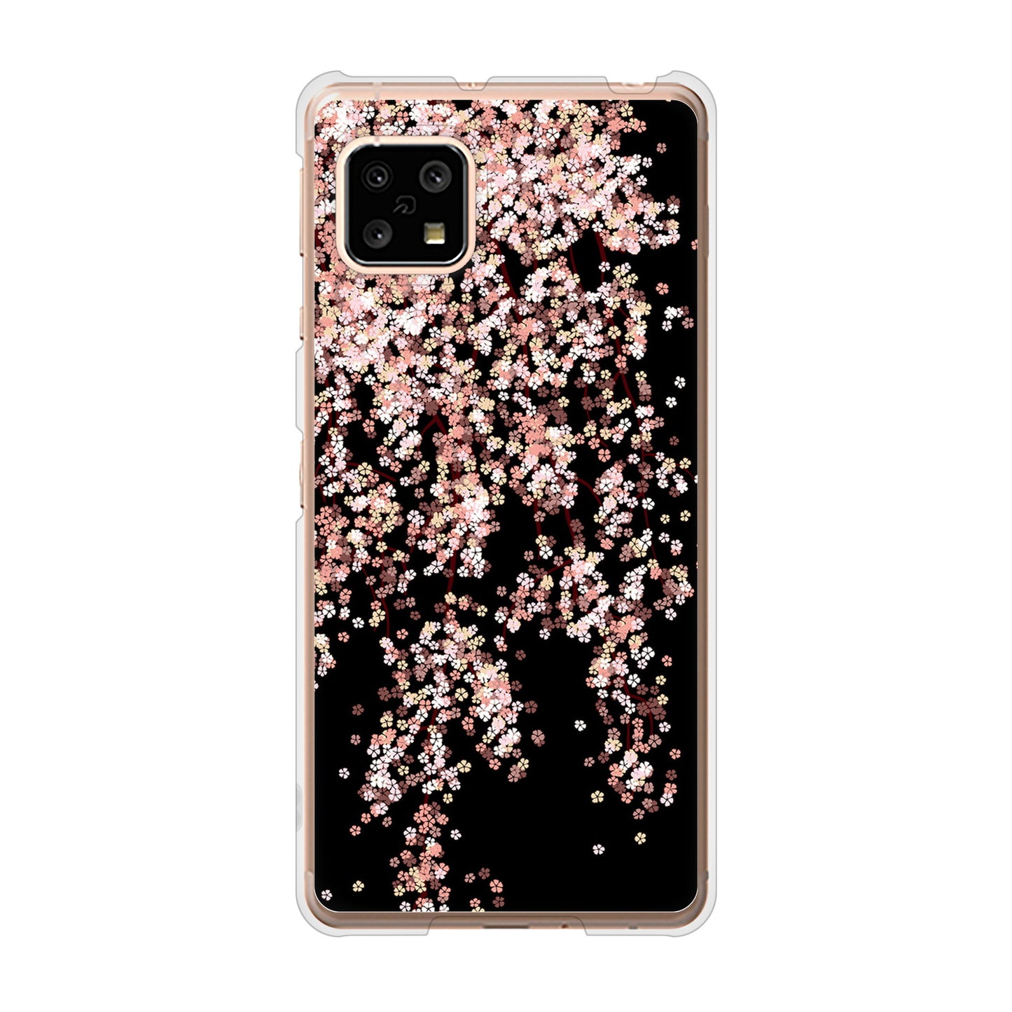 AQUOS sense5G SH-53A docomo 高画質仕上げ 背面印刷 ハードケース 【1244 しだれ桜】