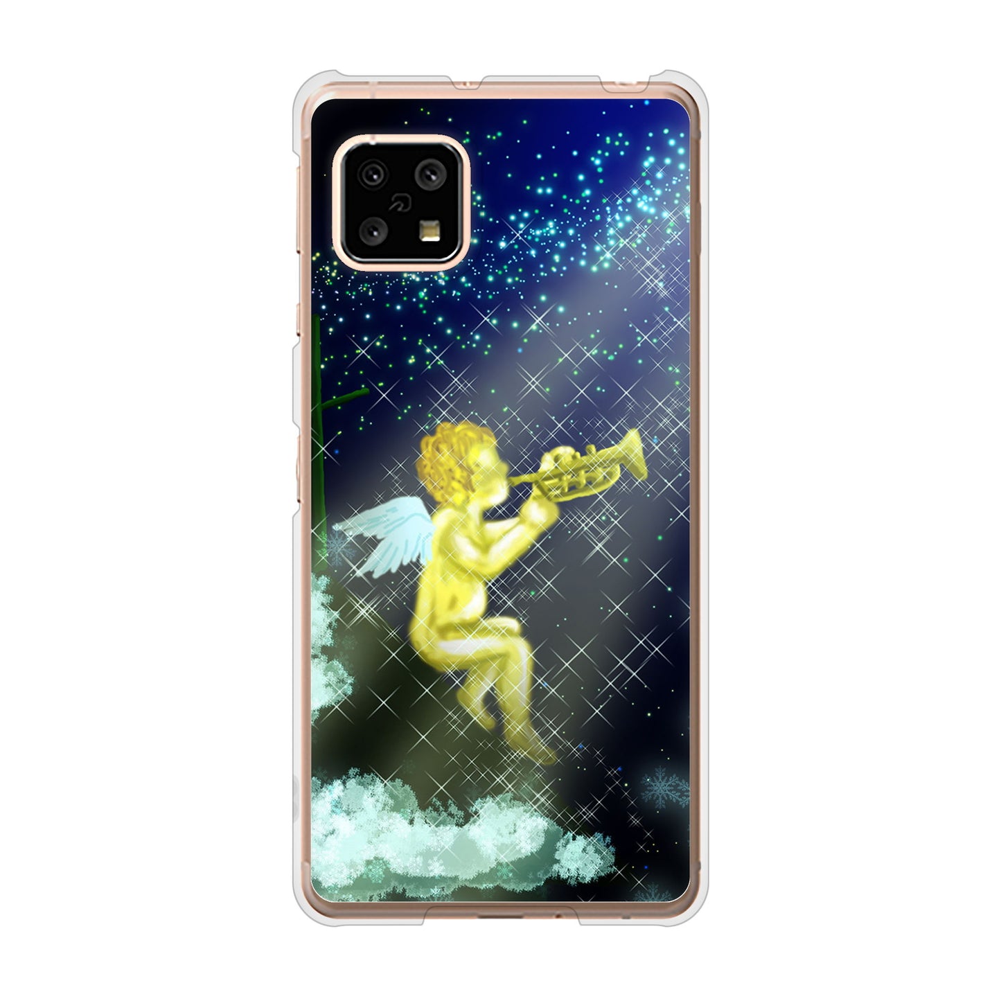 AQUOS sense5G SH-53A docomo 高画質仕上げ 背面印刷 ハードケース 【1248 天使の演奏】