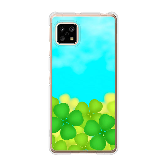 AQUOS sense5G SH-53A docomo 高画質仕上げ 背面印刷 ハードケース 【VA820 四葉のクローバー畑】