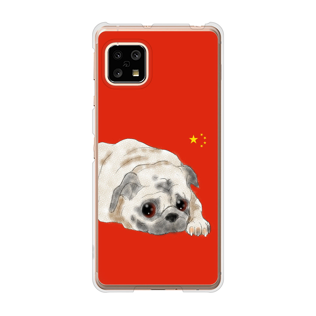 AQUOS sense5G SH-53A docomo 高画質仕上げ 背面印刷 ハードケース パグ