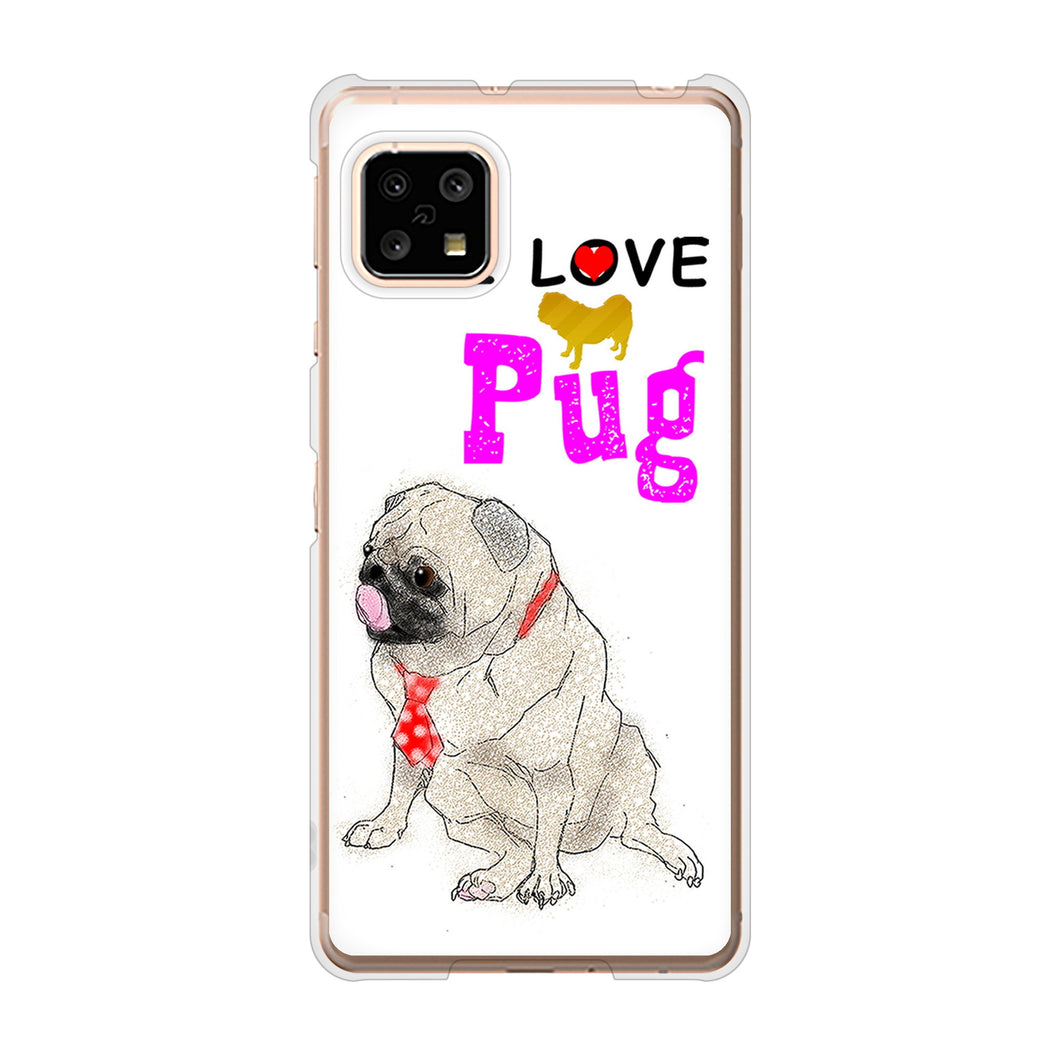 AQUOS sense5G SH-53A docomo 高画質仕上げ 背面印刷 ハードケース パグ