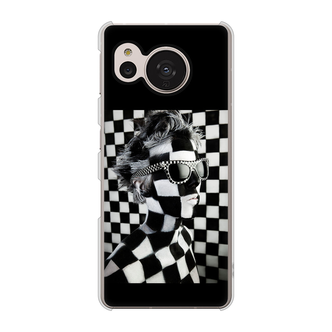 AQUOS sense7 SH-53C docomo 高画質仕上げ 背面印刷 ハードケース 【357 bk&wh】