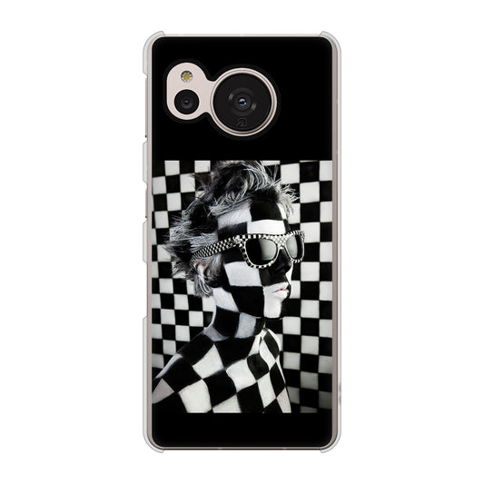 AQUOS sense7 SH-53C docomo 高画質仕上げ 背面印刷 ハードケース 【357 bk&wh】