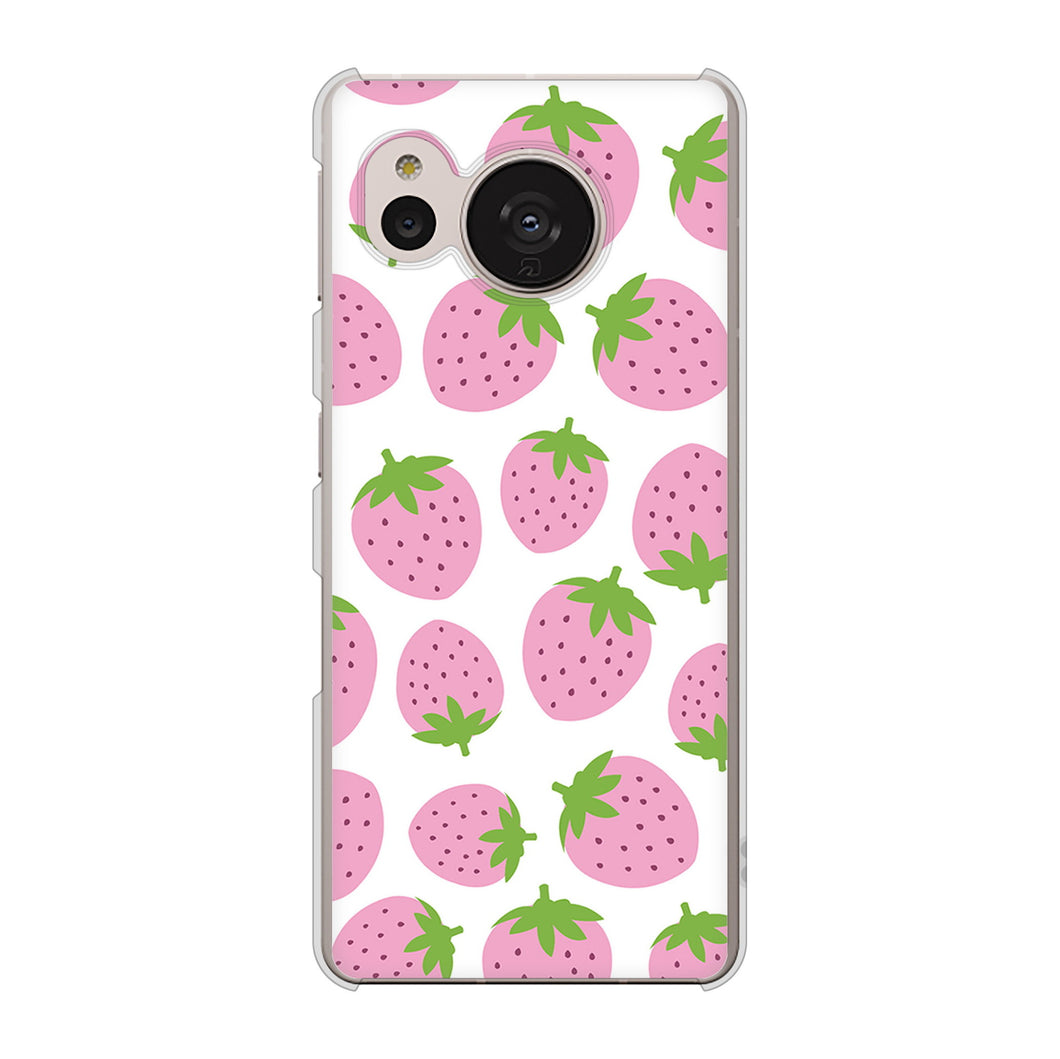AQUOS sense7 SH-53C docomo 高画質仕上げ 背面印刷 ハードケース 小さいイチゴ模様
