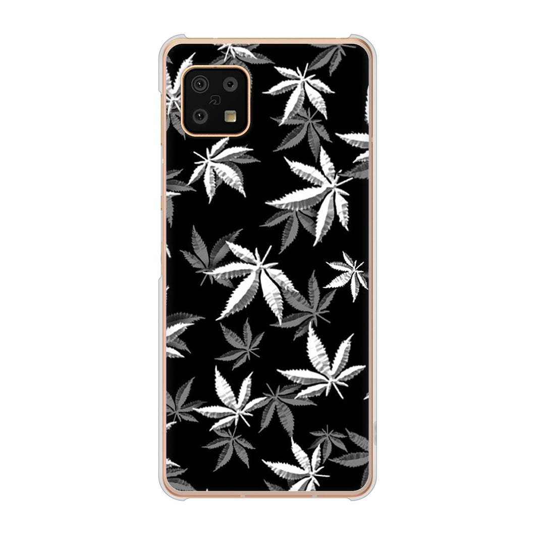 AQUOS sense6 SH-54B docomo 高画質仕上げ 背面印刷 ハードケース 【064 モノトーン大麻ブラック】