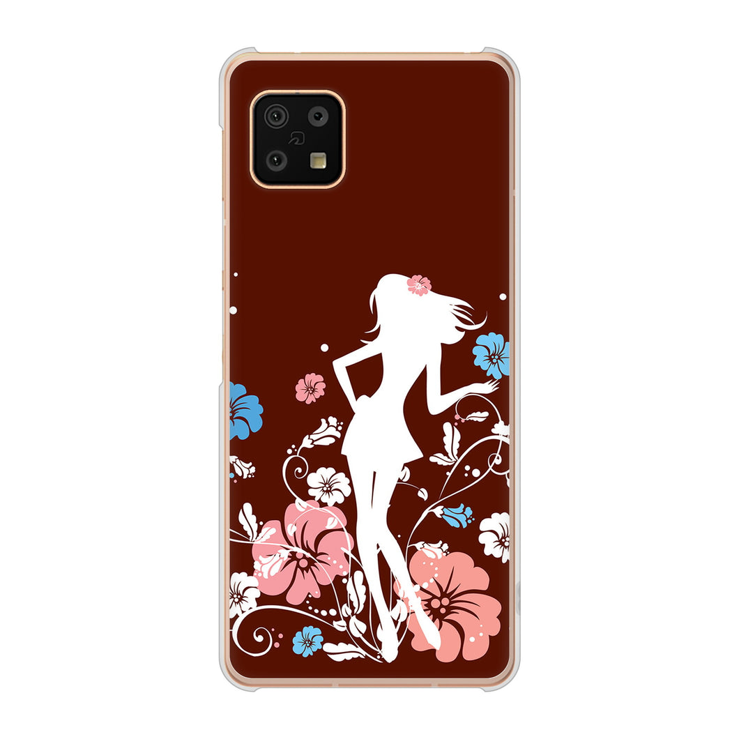AQUOS sense6 SH-54B docomo 高画質仕上げ 背面印刷 ハードケース 【110 ハイビスカスと少女】