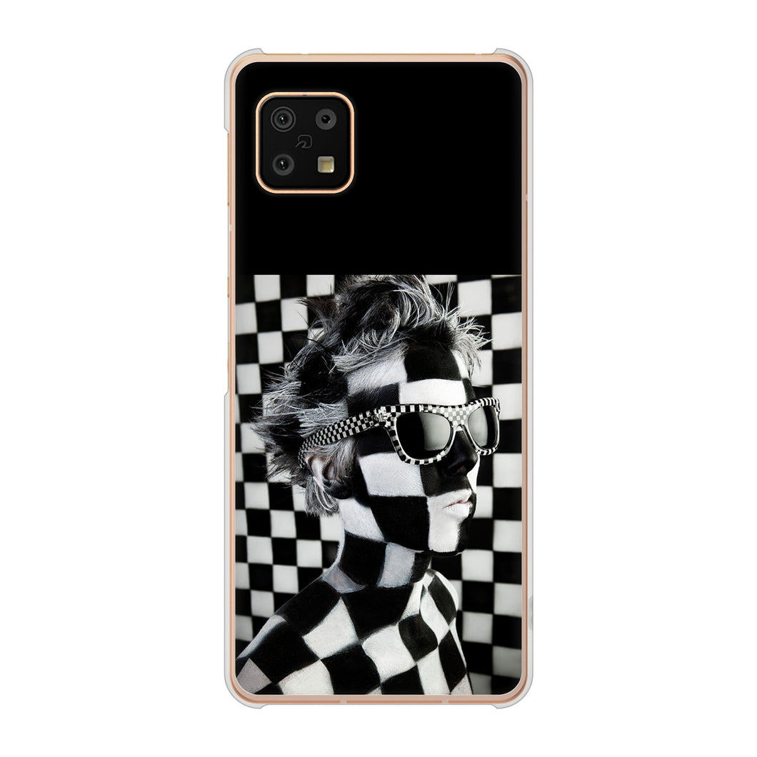 AQUOS sense6 SH-54B docomo 高画質仕上げ 背面印刷 ハードケース 【357 bk&wh】