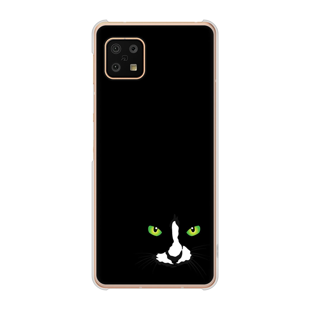 AQUOS sense6 SH-54B docomo 高画質仕上げ 背面印刷 ハードケース 【398 黒ネコ】