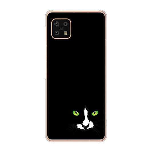AQUOS sense6 SH-54B docomo 高画質仕上げ 背面印刷 ハードケース 【398 黒ネコ】