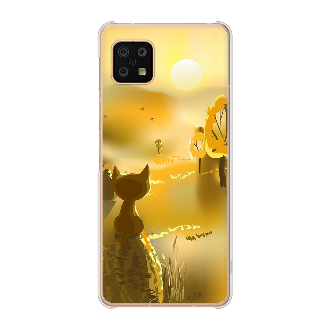 AQUOS sense6 SH-54B docomo 高画質仕上げ 背面印刷 ハードケース 【400 たそがれの猫】