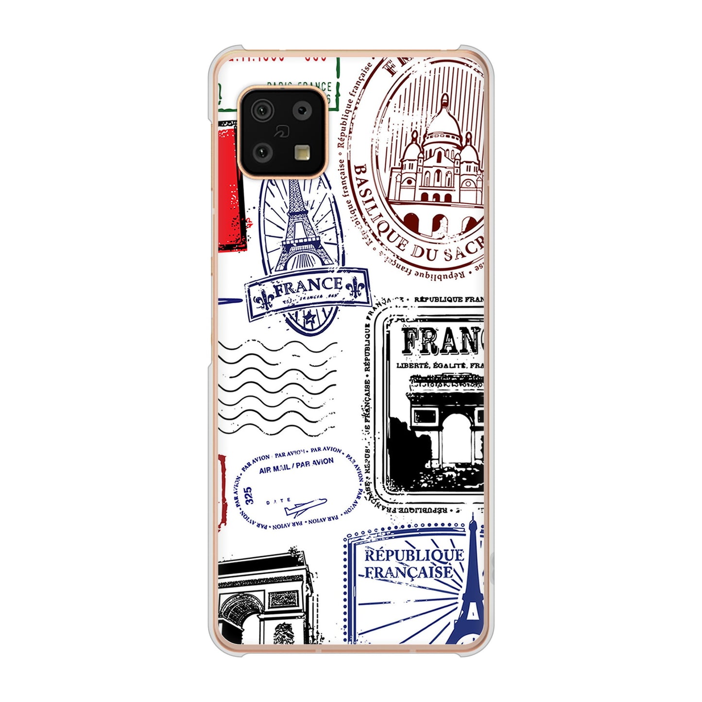 AQUOS sense6 SH-54B docomo 高画質仕上げ 背面印刷 ハードケース LOVE フランス