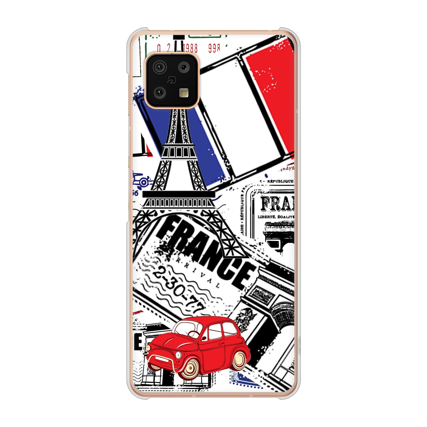 AQUOS sense6 SH-54B docomo 高画質仕上げ 背面印刷 ハードケース LOVE フランス