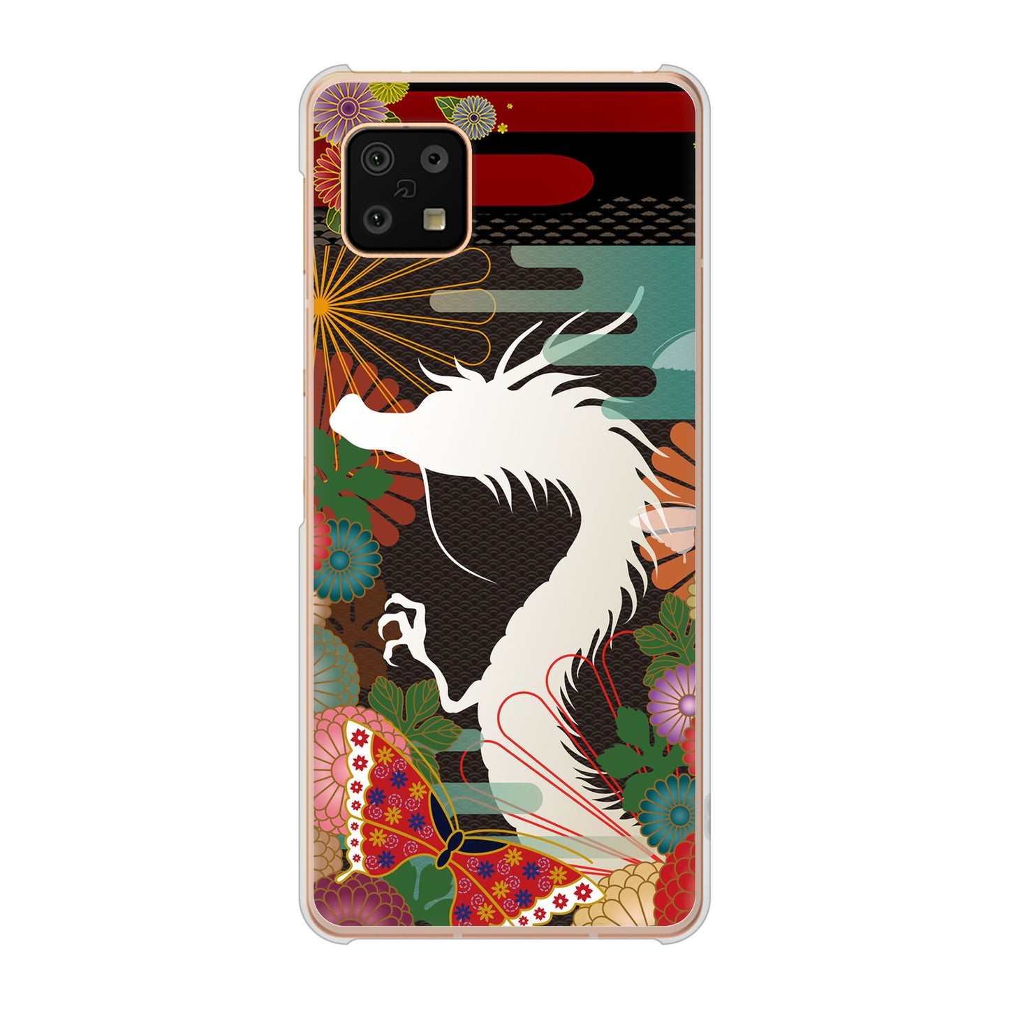 AQUOS sense6 SH-54B docomo 高画質仕上げ 背面印刷 ハードケース 【635 白龍】