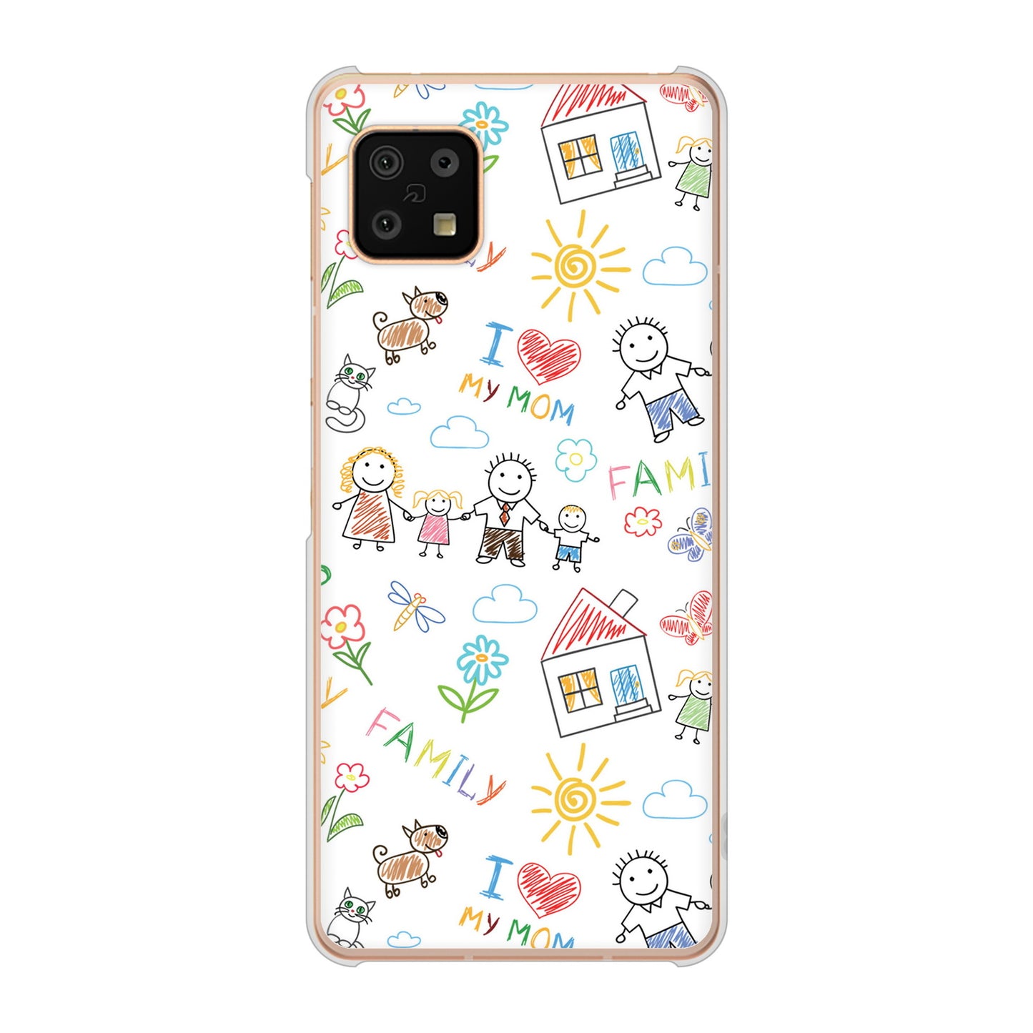 AQUOS sense6 SH-54B docomo 高画質仕上げ 背面印刷 ハードケース カップル&ファミリー
