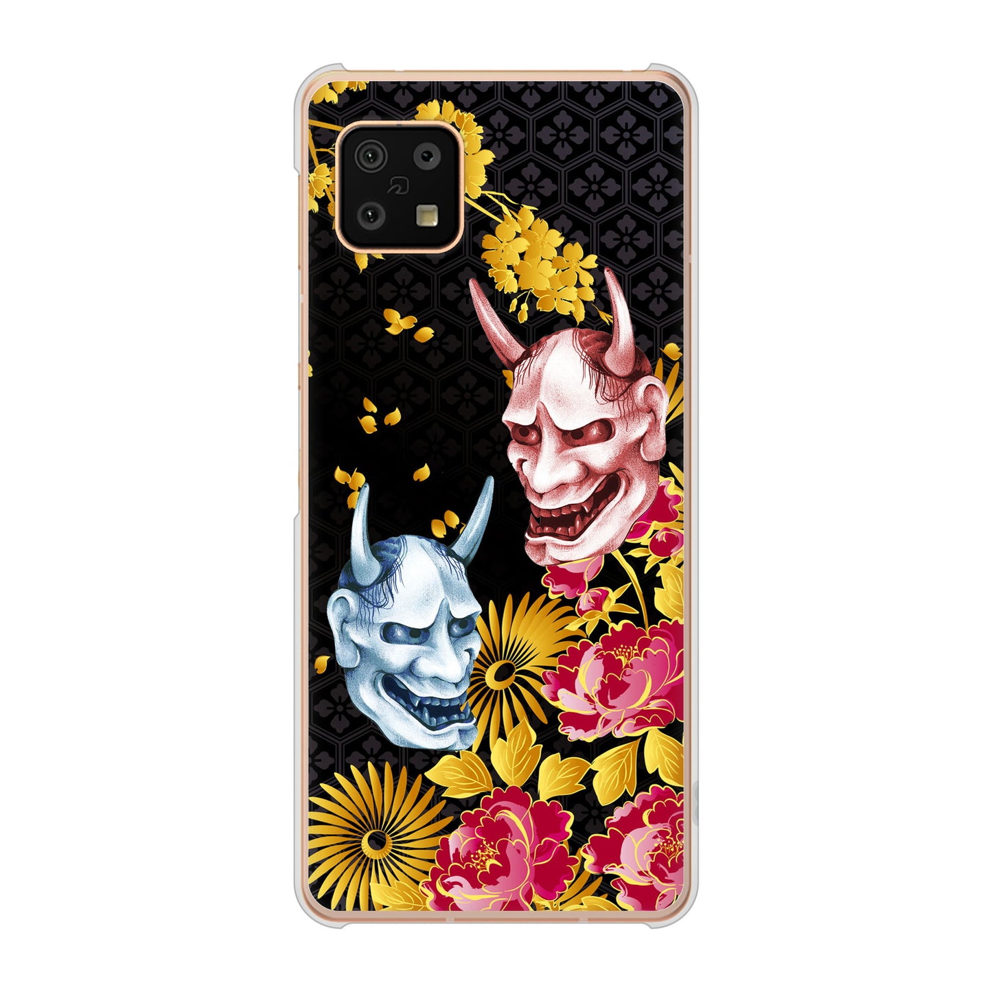 AQUOS sense6 SH-54B docomo 高画質仕上げ 背面印刷 ハードケース 【1024 般若と牡丹2】