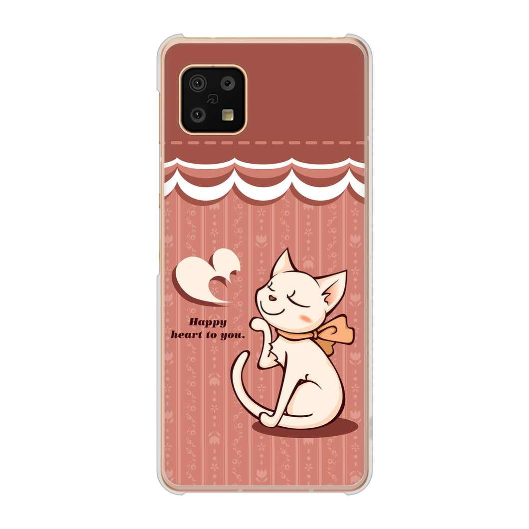 AQUOS sense6 SH-54B docomo 高画質仕上げ 背面印刷 ハードケース 【1102 ネコの投げキッス】