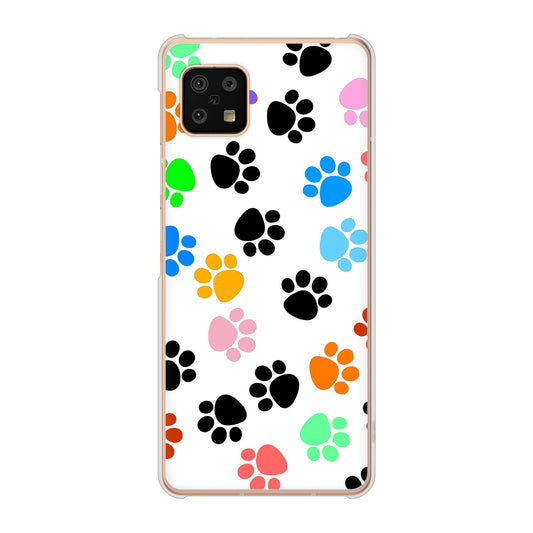 AQUOS sense6 SH-54B docomo 高画質仕上げ 背面印刷 ハードケース 【1108 あしあとカラフル】