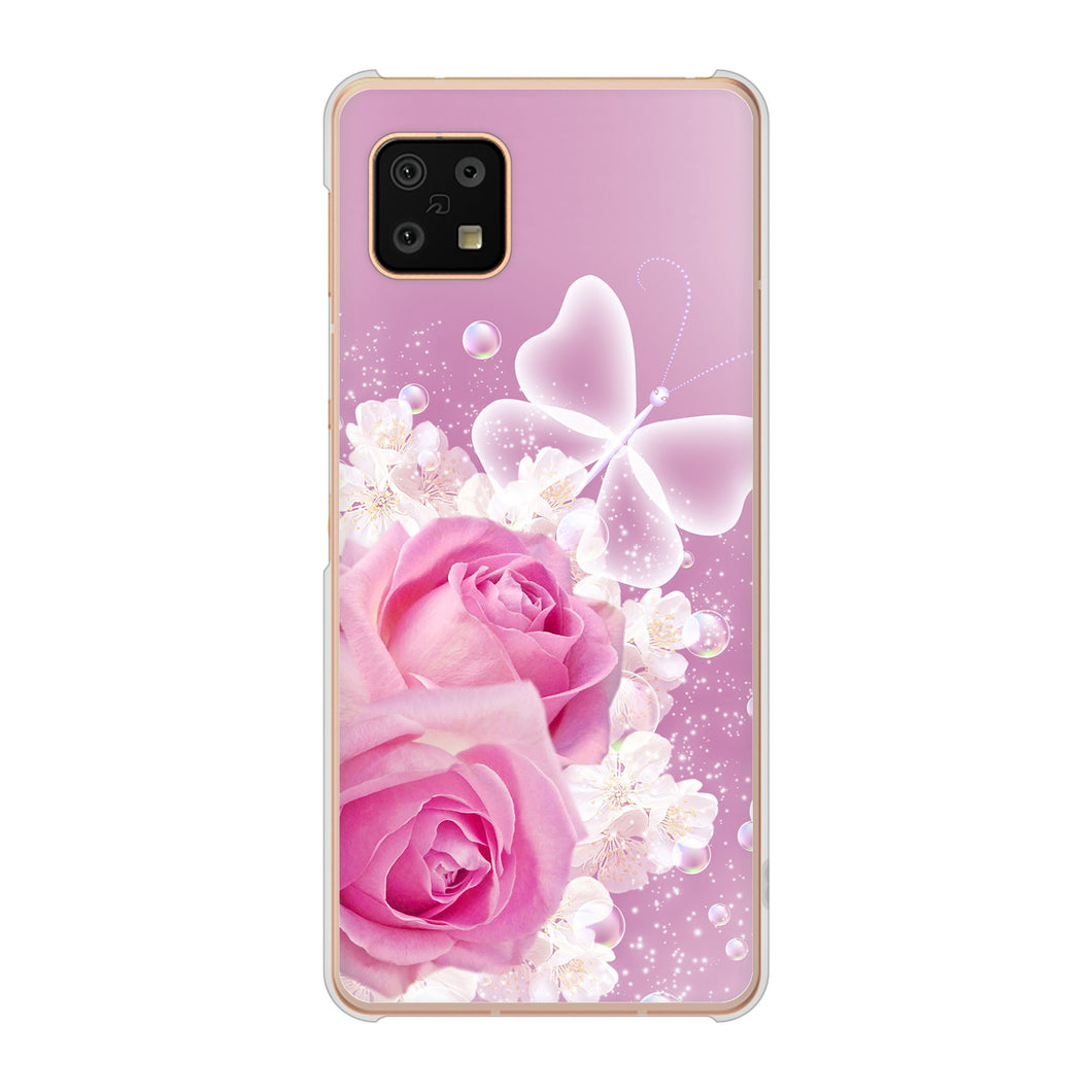 AQUOS sense6 SH-54B docomo 高画質仕上げ 背面印刷 ハードケース ロマンチックなバラ
