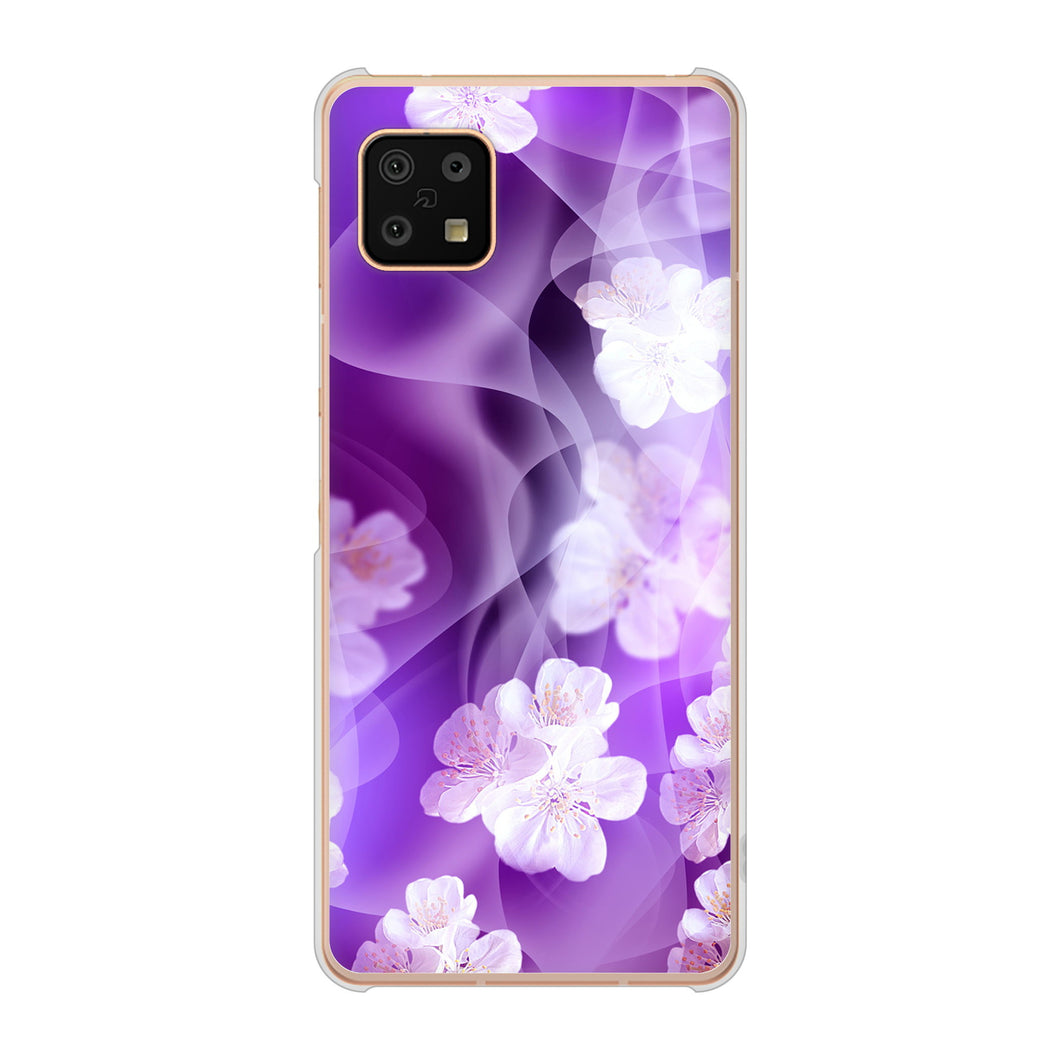 AQUOS sense6 SH-54B docomo 高画質仕上げ 背面印刷 ハードケース 【1211 桜とパープルの風】